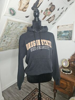 Champion Black Oregon State University Pullover Hoodie with Orange & White Logo